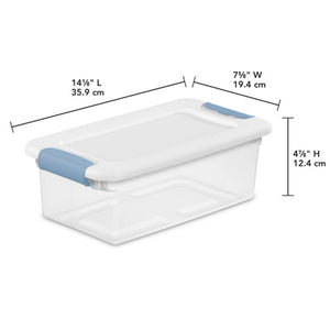 Sterilite 6-Quart Clear & Blue Stackable Latching Storage Container (48 Pack)