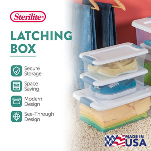 Sterilite Clear Plastic 6 Quart Storage Box Container with Latching Lid, 36 Pack
