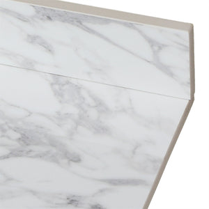 Elegant Bathroom Vanity Top With Rectangular Ceramic Sink And Backsplash