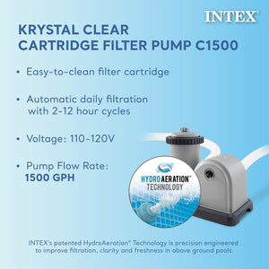 Intex 18' x 48" Inflatable Above Ground Pool Set with Filter Cartridges (6 Pack)