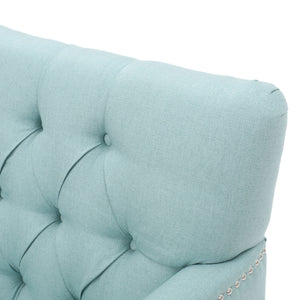 Harrison Tufted Club Chair with Button Tufted Back and Birch Wood Legs