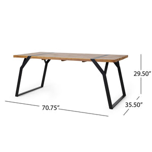 Zora Dining Table Industrial & Iron Table - Black