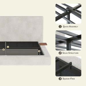 AirFrame King Bed Frame with Adjustable Sliding Side Table