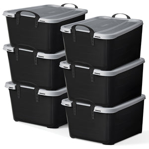 Life Story 55 Quart Stackable Storage Bin, Heavy Duty Lidded Container, 6 Pack