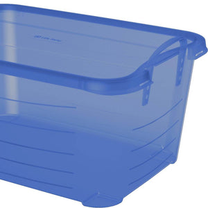 Life Story 55 Quart Stackable Storage Bin, Light Duty Container, Blue, 6 Pack