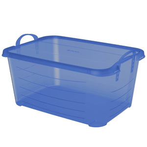 Life Story 55 Quart Stackable Storage Bin, Light Duty Container, Blue, 12 Pack