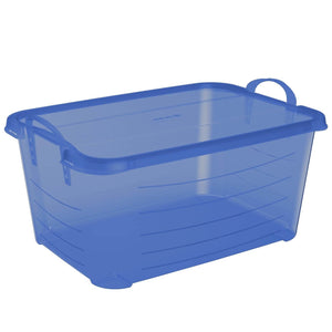 Life Story 55 Quart Stackable Storage Bin, Light Duty Container, Blue, 12 Pack
