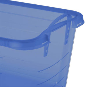 Life Story 55 Quart Stackable Storage Bin, Light Duty Container, Blue, 12 Pack