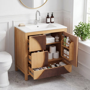 30 Inch Mid-Century Modern Bathroom Vanity with Sink