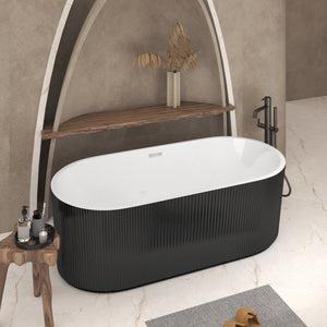 59" Linear Acrylic Freestanding Soaker Bathtub