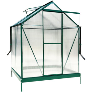Polycarbonate house, Heavy Duty Outdoor Aluminum Walk-In House Kit With Rain Gutter, Vent And Door For Backyard Garden