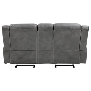 Carmen - Cool Motion Loveseat With Storage, With Reclining Function And Built In Storage - Gray