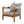 Acacia Wood Outdoor Club Chair with Handwoven Rope Accents & Curved Backrest