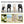 4 Piece Set Of Modern Color Block Designed Single Chairs With Long Table