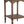 15.5x15.5x23.5' Distressed Brown Wood Side Table with Turned Spiral Legs and Lower Shelf