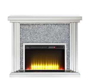 Noralie Mirrored & Faux Diamonds Fireplace