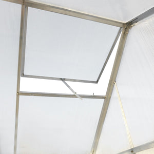 Polycarbonate house, Heavy Duty Outdoor Aluminum Walk-In House Kit With Rain Gutter, Vent And Door For Backyard Garden