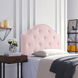 Flanner Contemporary Fabric Upholstered Twin Headboard - Blush