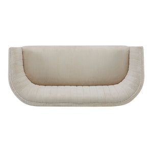 Corduroy Recessed Arm Loveseat (Beige + Walnut)