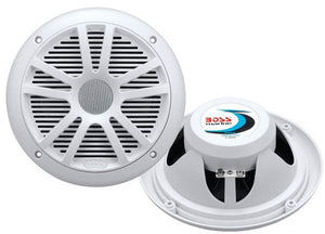2) New Boss Audio MR6W 6.5" 180W Dual Cone Marine/Boat Speakers Stereo- White - TRAPSKI