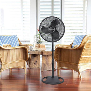 Lasko 16 Inch Oscillating 3 Speed Adjustable Pedestal Stand Fan, Black (4 Pack)