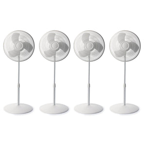 Lasko 16 Inch 3 Speed Oscillating Adjustable Stand Pedestal Floor Fan (4 Pack) - TRAPSKI