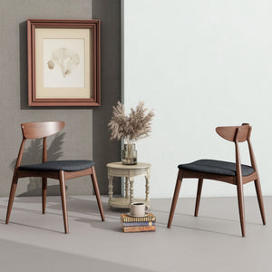 Retro Dining Chairs With Ergonomic Back (Set of 2)
