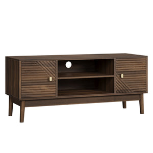 TV Stand, Entertainment Center With Storage, Media Console Table For Living Room - Walnut