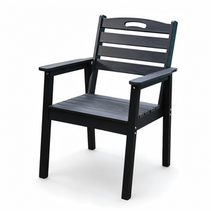 HDPE Outdoor Terrace Dining Chair Set of 2 - Black