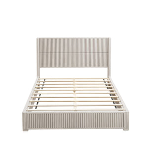 Platform Bed Frame With Headboard, Floor Standing Design