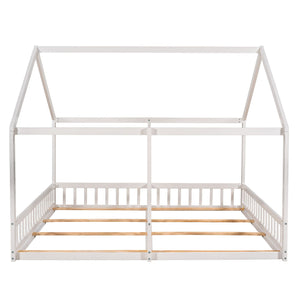 House Platform Beds, 2 Shared Beds, Metal Frame With Guardrails