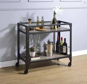 Jorgensen Serving Cart - Rustic Oak / Charcoal