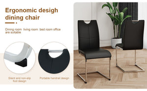 Modern Dining Chairs With Padded Seat And Metal Legs