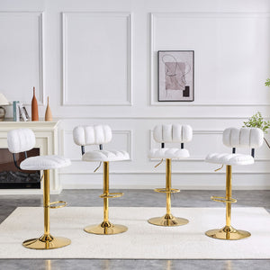 Adjustable Height Bar Stools & Footrest For Kitchen Island (Set of 2)