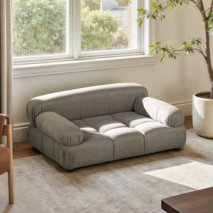 Marcel Upholstered Modern Pet Bed, Small to Medium Dog or Cat Uptown Gray Performance Velvet