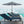 Patio Umbrella With Crank Lift & Push Button Tilt Frame, 200G / Sqm Solution Dyed Canopy - Blue Multi / Brown