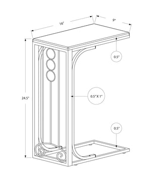 Elegant Accent Table, C-Shaped, Transitional