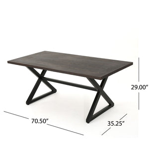 Rolando Outdoor Aluminum Dining Table with Steel Frame