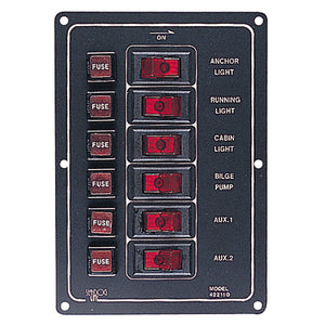 Sea-Dog Aluminum Switch Panel Vertical - 6 Switch