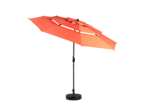Aluminium 10ft 3-Tier Auto-Tilt Outdoor Patio Umbrella - Orange