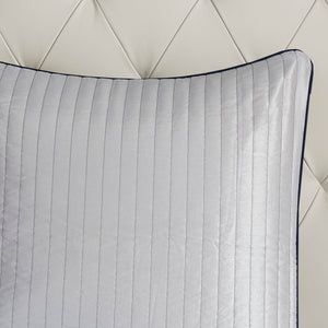 12 Piece Comforter Set with Cotton Bed Sheets Navy Cal King