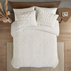 King/Cal King Ruched Fur Down Alternative Comforter Set