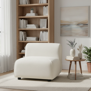 Modern Curved Upholstered Accent Chair