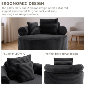 Round Sofa Bed With 3 Pillows For Living Room