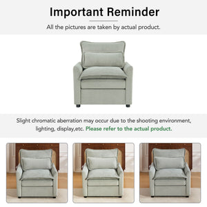 Modern Single Seat Accent Chair With Side Storage Pockets