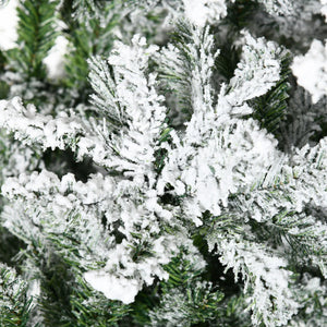 9' Tall Unlit Snow Flocked Pine Christmas Tree - Artificial Pine