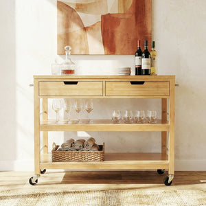 Indoor Multifunctional Bamboo Kitchen Cart
