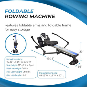 Stamina BodyTrac Glider 1060 Cardio Exercise Fitness Rower Rowing Machine