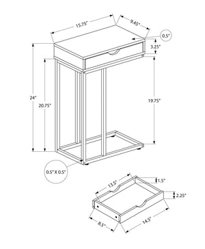 Accent Table, C-Shaped Contemporary & Modern Versatile Design