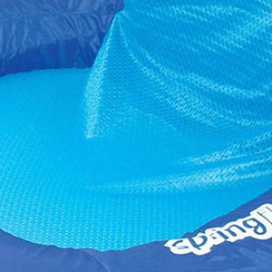 SwimWays Spring Float Recliner Pool Lounge Chair w/ Sun Canopy, Blue
